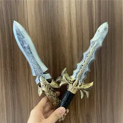 Dagger Leaves Rune Sword Cosplay Weapon Prop Dagger Sword Knife Role Play Halloween 1:1 Cos Kids Gift Safety PU