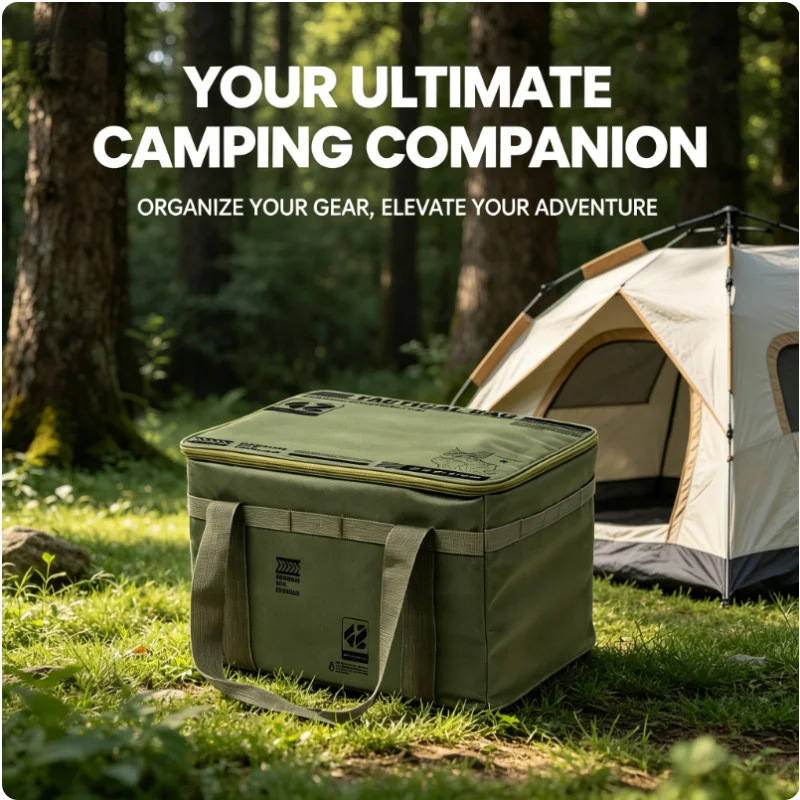 Image of 30L Taktische Camping-Aufbewahrungstasche Isoliert Wasserdicht Faltbar Organizer für Outdoor-Wandern Picknick Geschirr Haushaltsausrüstung