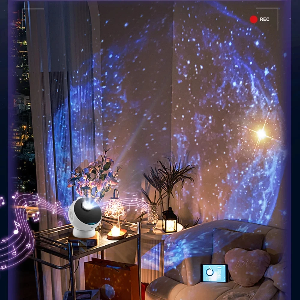Home Planetarium Star Projector Galaxy Starry Projector Night Light 360° Adjust Bluetooth Speaker For Bedroom Kids Birthday Gift