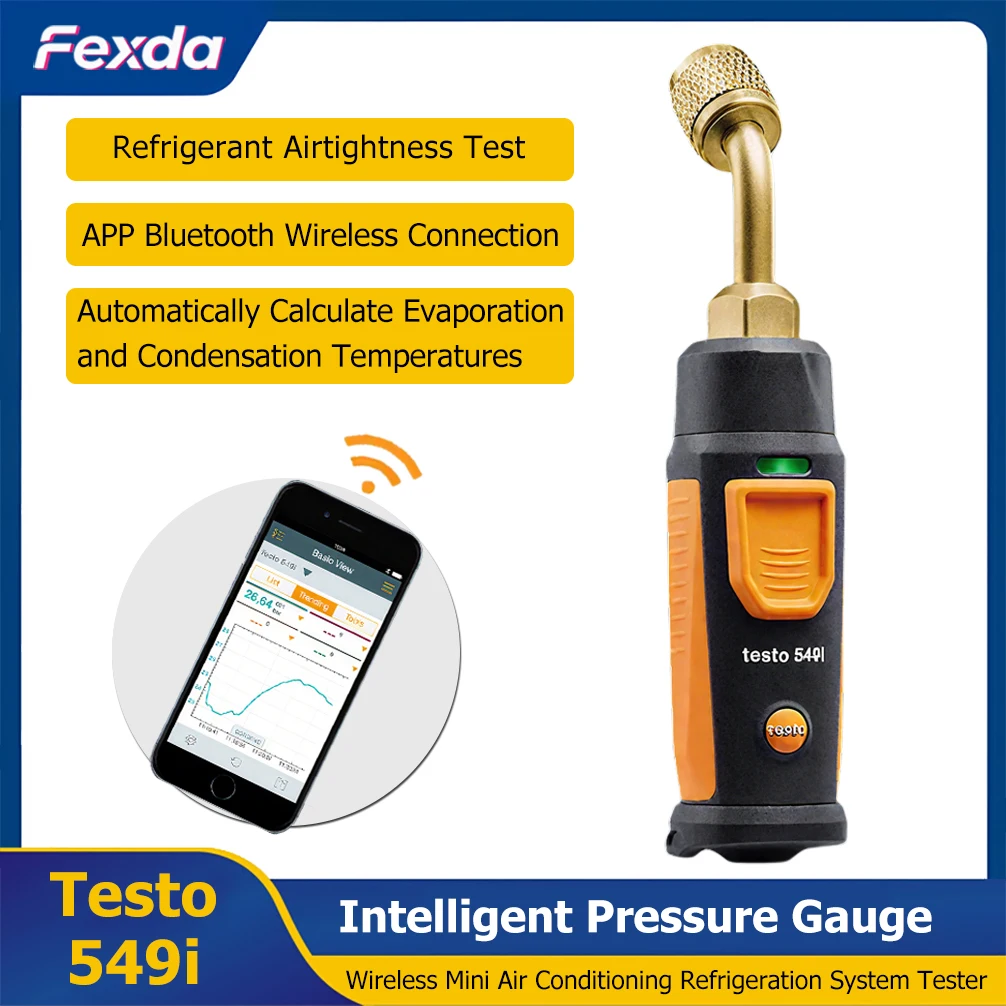 Testo549i Intelligent Pressure Gauge Digital Manifold Gauge Air Conditioning Refrigeration System Tester Wireless APP Control