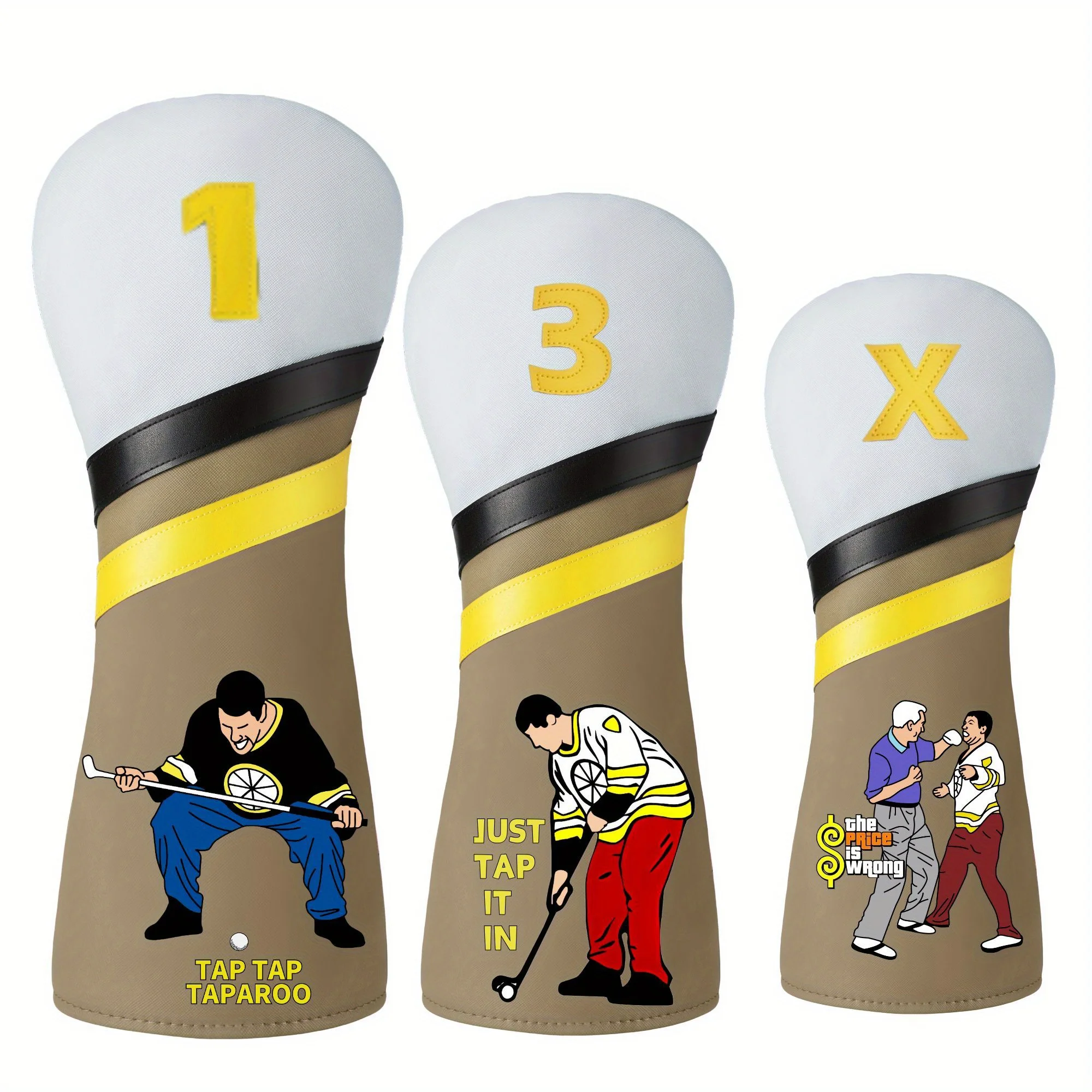 Funny Happy Gilmore Golf Club cover for Drivers Fairway Woods Hybrid Rescue and Mallet Blade Putter Funny golf club cover