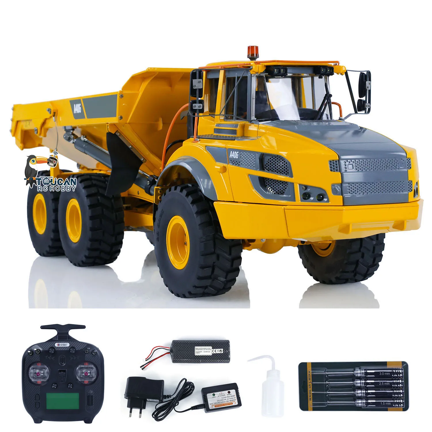 Double E 1/16 Hydraulic RTR Radio Control Dumper Truck Car A40G RC Articulated Trucks Metal Tipper Painted Assembled Boy Model