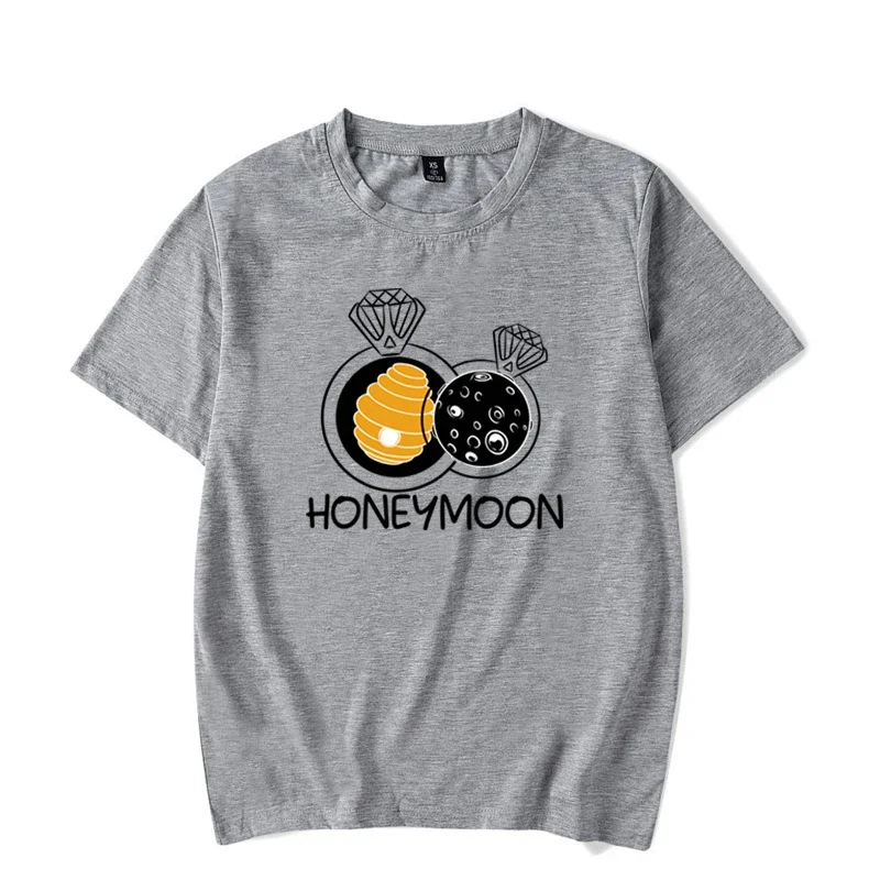 Honeymoon Sweet Couple Tshirt Honey Diamond Ring Graphic T Shirts Harajuku Korean Top Oversize Tees  Kawaii Clothes for Couples