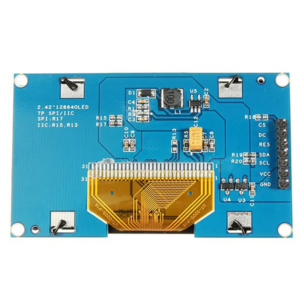 

Hot 2.42 inch TZT 128x64 OLED LCD Display Module SSD1309 7 Pin SPI/IIC I2C Serial Interface for Arduino R3 C51 Dropshipping