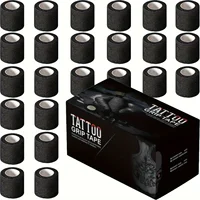 2/4/6 Uds cubierta de agarre de tatuaje vendaje negro desechable para máquina de vendaje de agarre de tatuaje accesorios de tubo de cinta
