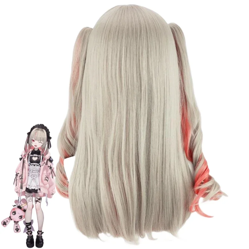 Youtuber Vtuber Makaino Ririmu Kissme Lovelyheart Lolitania Rrm Nijisanji Gamers Cosplay Costume Wig Anime Dress Halloween Suit