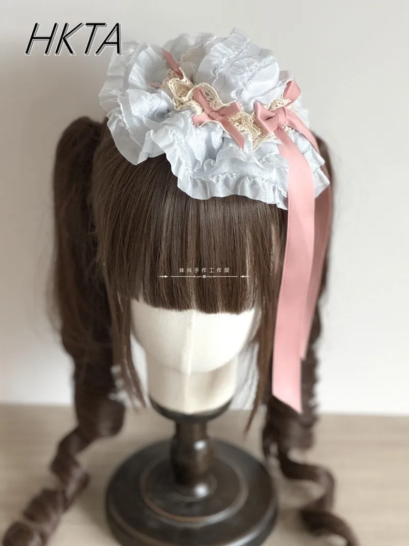 لوليتا التصميم الأصلي الحلو لون الحلوى مقاطع اكسسوارات قبعة لطيف فتاة اليدوية Kawaii كوس قبعة صغيرة قبعة النساء إكسسوارات الشعر