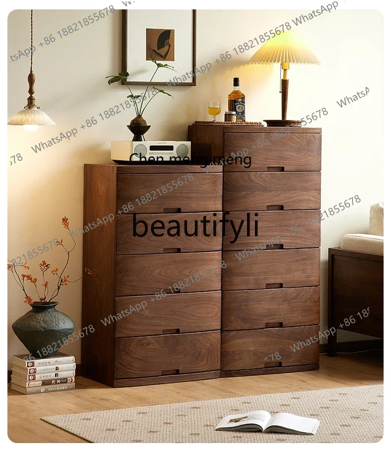 

2003North American black walnut chest, Nordic simple all-solid wood chest, home living room floor locker