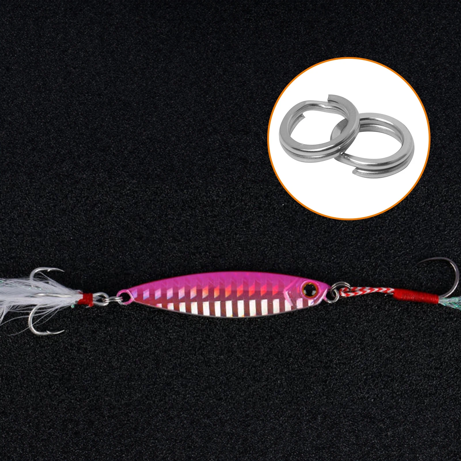 Wytrzymałe kółka łącznikowe ze stali nierdzewnej o podwójnej wytrzymałości do połowów w wodach słodkich i słonych.