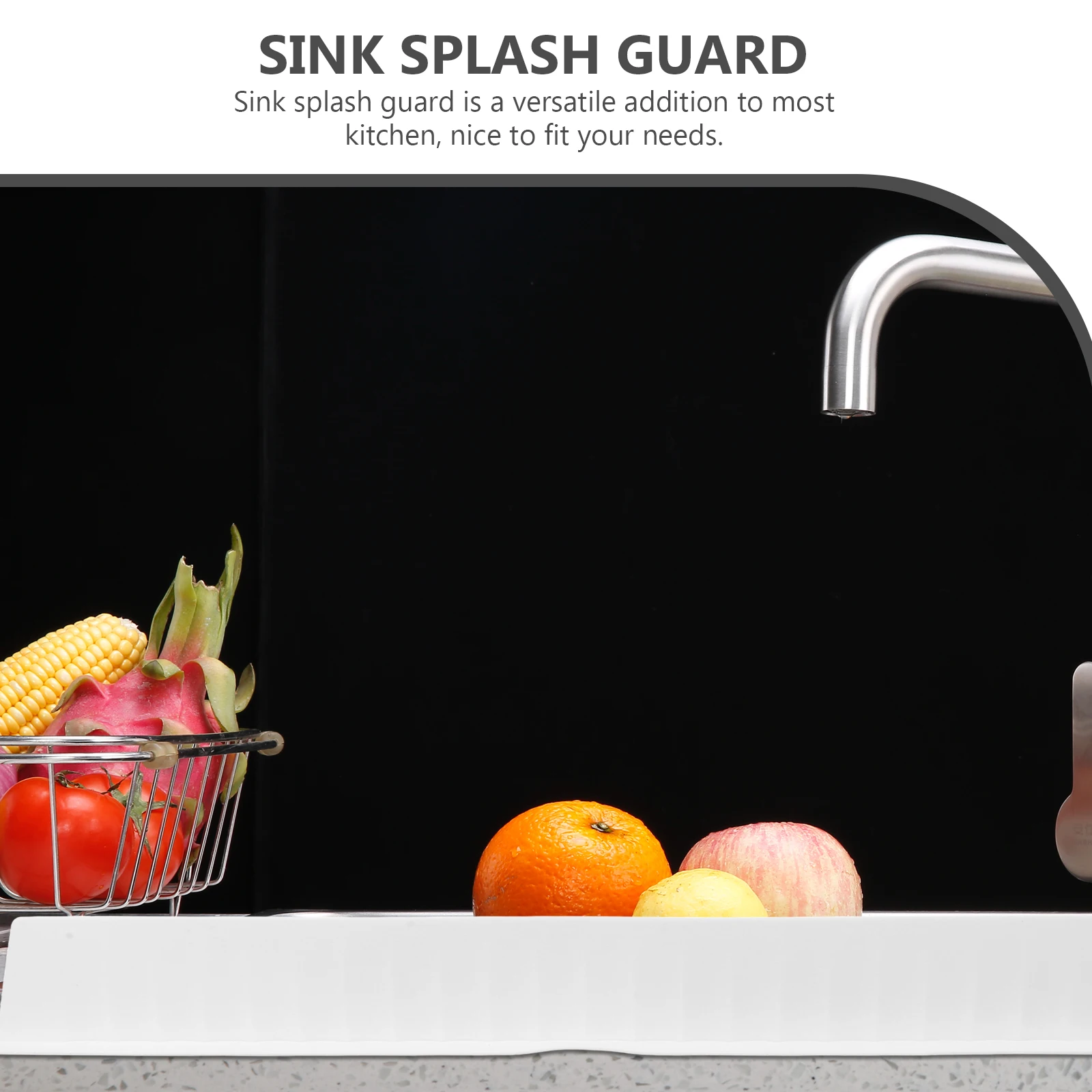 

Silicone Kitchen Sink Splash Guard Splashproof Edge Protector Suction Cup Attachment for Splash Prevention and Clean Kitchen