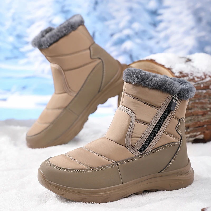 Waterproof Men Women Snow Boots High Top Ankle Winter Boots Platform Warm Thick Plush Man Cutton Shoes Outdoor Non-Slip Boots - view 3