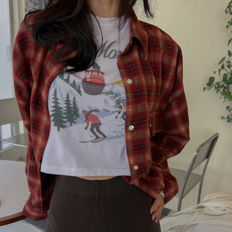 

Весенний новый свободный кардиган в клетку для женщин, шикарный ретро-топ на одной пуговице, корейский стиль, стандартный крой, весна-осень-зима