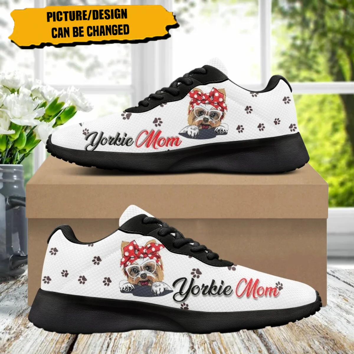 Cartoon Cute Puppy Dog Claw Pattern for Women Training Yoga Shoes Cozy Shock Absorbing Non-slip Ladies for Outdoor Jogging Shoes