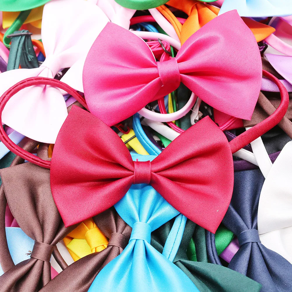 1pc Solid Color Pet Bow Tie Randomly Matched with Dog Party Holiday Decoration Accessories for Small Dog Cat Pet Supplies