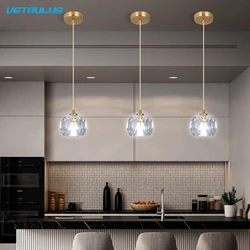 Modern Led Crystal Pendant Light Ceiling Lamp Adjustable Kitchen Island BedRoom Nordic Aisle Decor Corridor Hanging Fixture Lumi