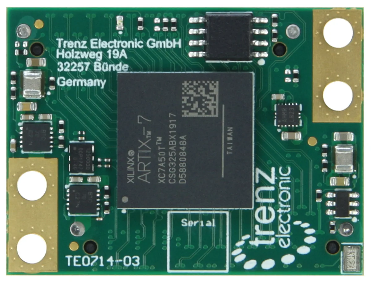 FPGA Module with AMD Artix™ 7 XC7A50T-2CSG325I, 1.8V Configuration, 4 x 3 cm