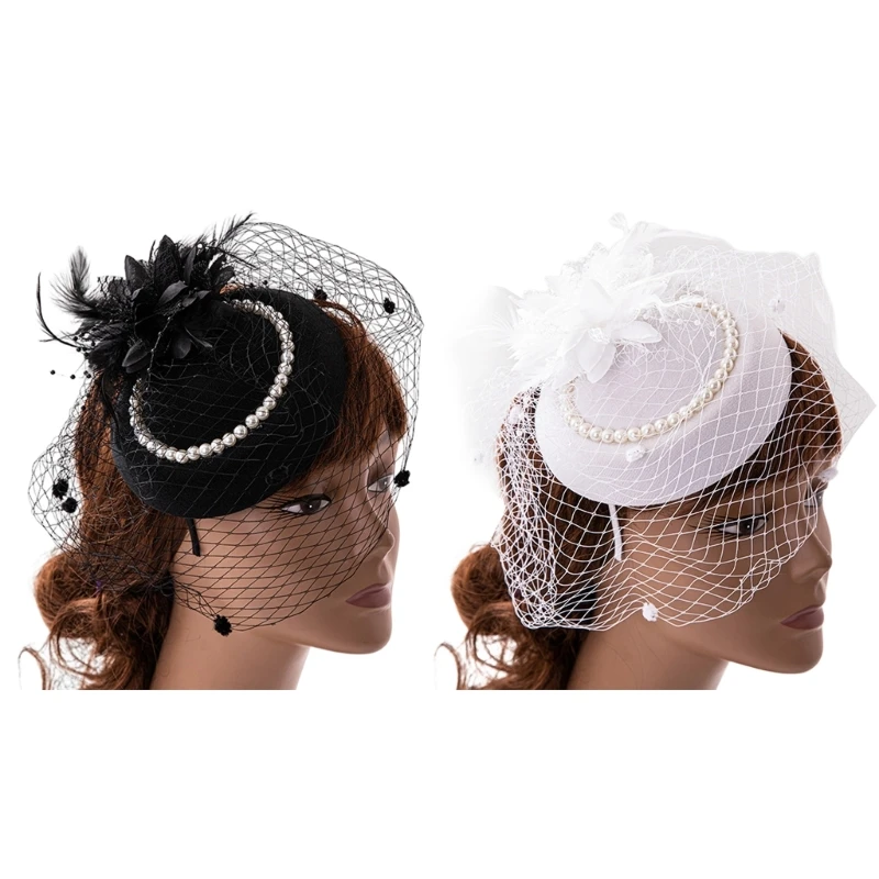 Party Fascinator Hat Women Fascinator Headband Pillbox Hat Cocktail Fascinator Flower Fascinator