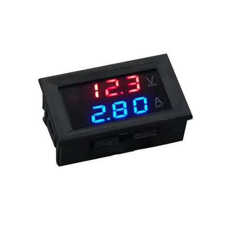 डिजिटल वोल्टमीटर एमीटर डीसी 100V 10A एम्प वोल्टेज करंट मीटर टेस्टर 0.28 इंच डुअल एलईडी डिस्प्ले पैनल कनेक्ट वायर के साथ 6 best sales वोल्टेज करंट डिस्प्ले - №4