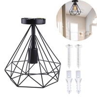 Y1UB Industrial Pendant Lamp Hanging Lights Retro Vintage Black Basket Cage Ceiling Lamps Decoration for Kitchen Island