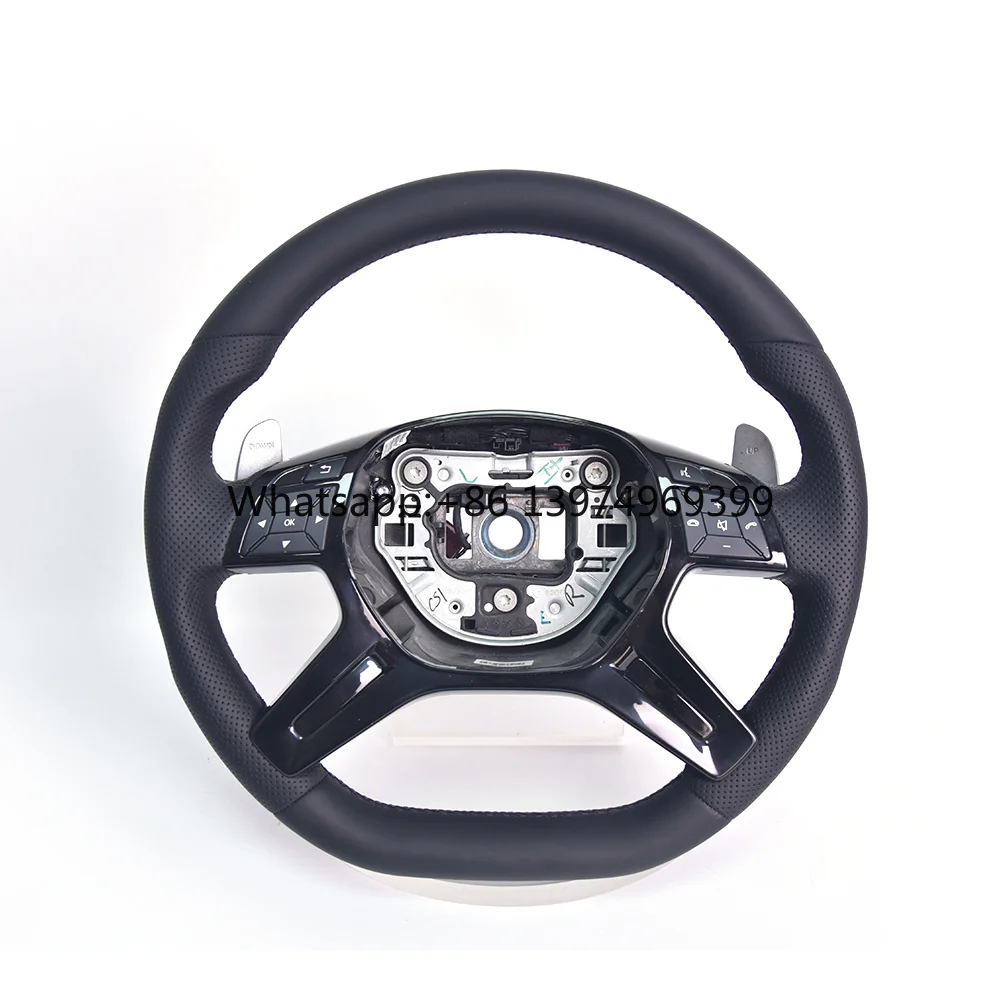Suitable for Mercedes Benz W166 Modified Carbon Fiber Steering Wheel Assembly Suede Perforated Leather Customized Upgrade