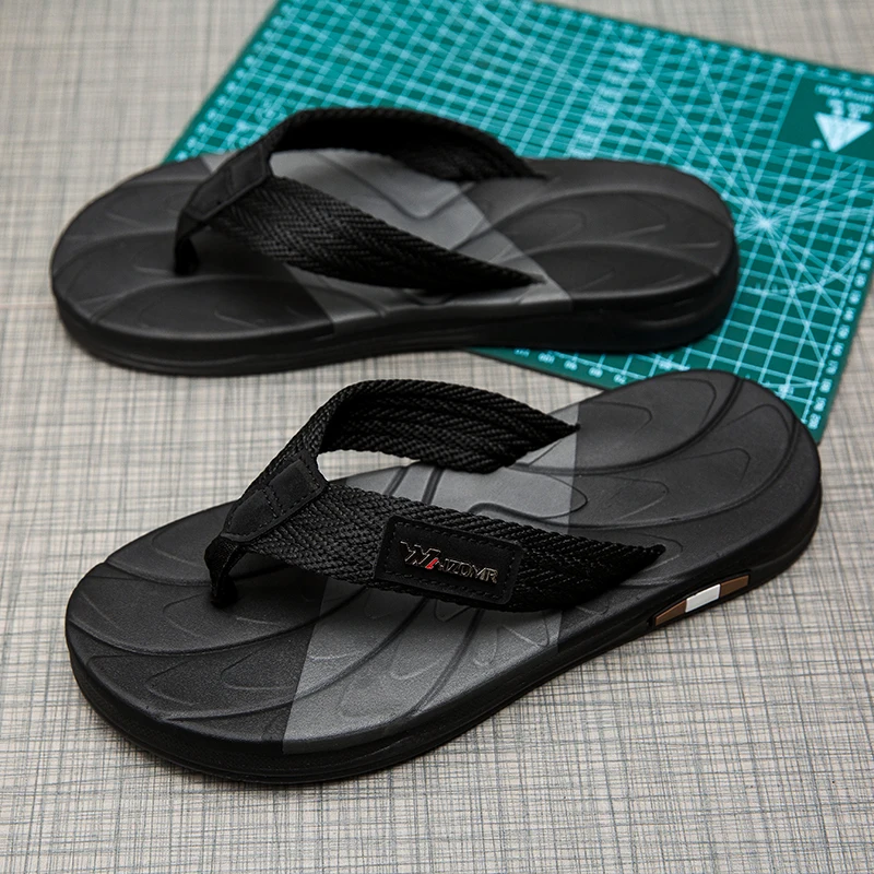 

Summer Men's Anti-Slip Flip Flops, Waterproof & Wear-Resistant for Beach and Casual Walking