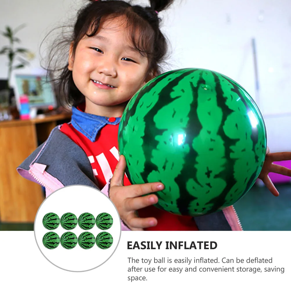 8 ชิ้นลูกบอลสําหรับเด็กพองแตงโมของเล่นบิลเลียดของเล่นตกแต่งสีเขียวเด็ก
