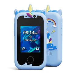 Kids Smart Phone Toys for Girls Unicorns Gifts 2.8 inch Touchscreen Dual Camera Music Player Learn Toys Christmas Birthday Gift