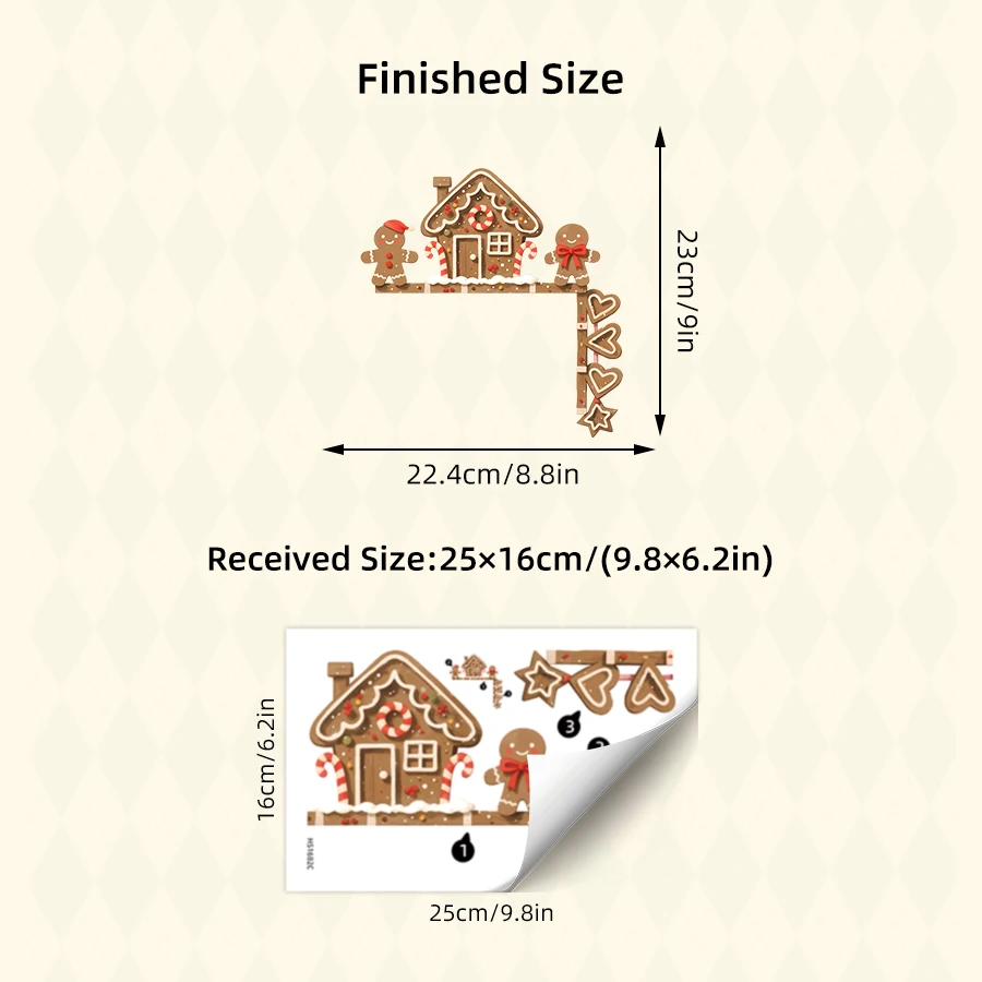 Gingerbread House & Man Christmas Wall Sticker Removable Vinyl Decal For Kids Baby Room Bedroom Nursery Decoration Wall Decal view 6