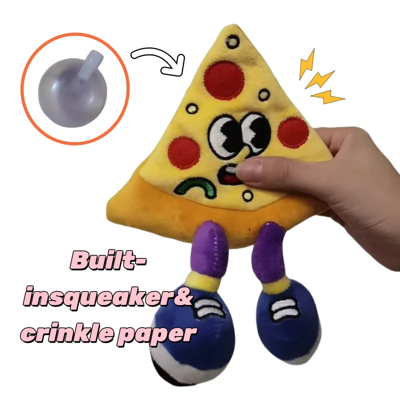 Dog toy pet vocalization, simulated pizza, plush dog, dog companion, boredom doll, sleep with soothing teething puppies