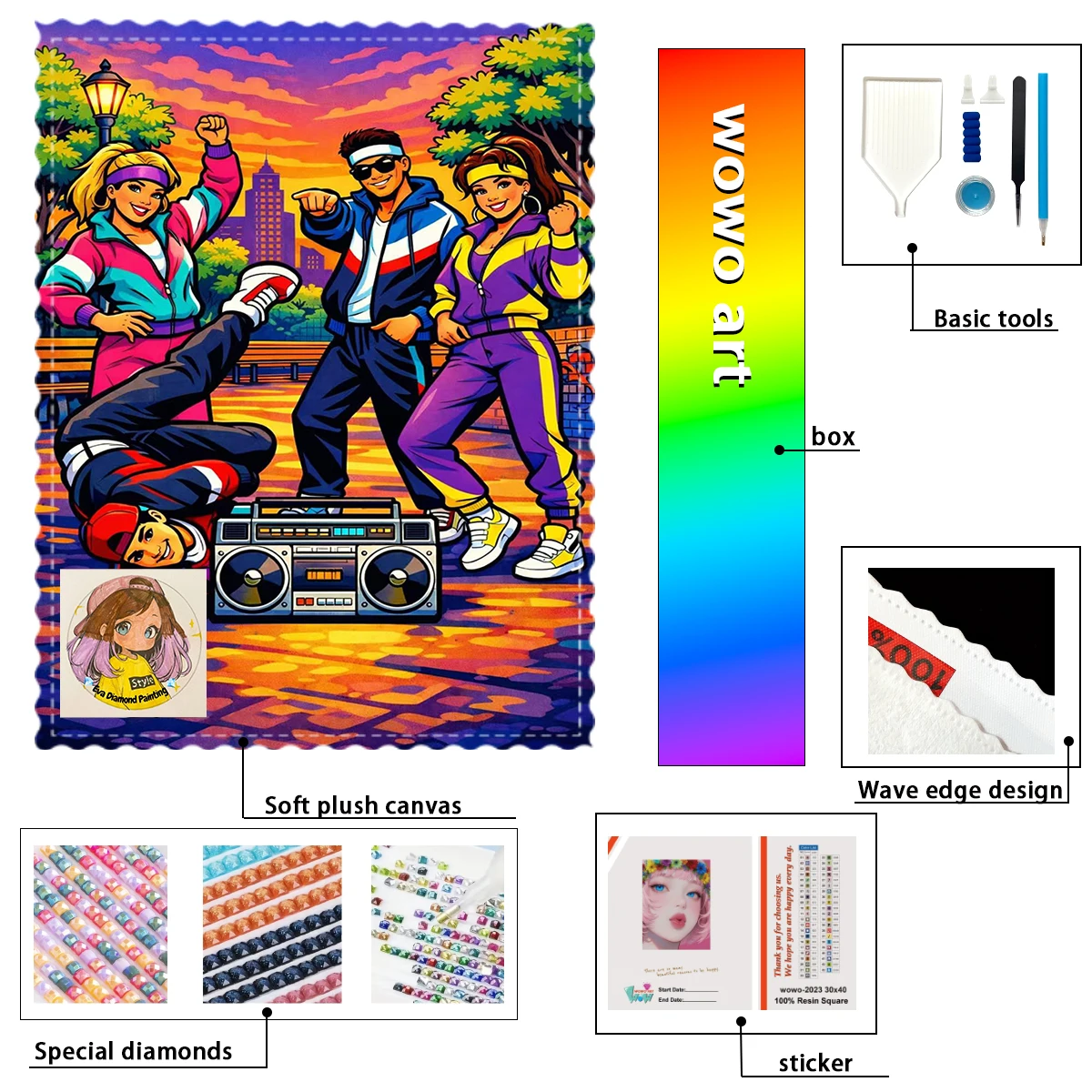

【eva Diamond Art】Compañero de equipo que baila 100% resin FD+ab+yg Diamond Stamping Kit Perfect Masterpiece worth Buying
