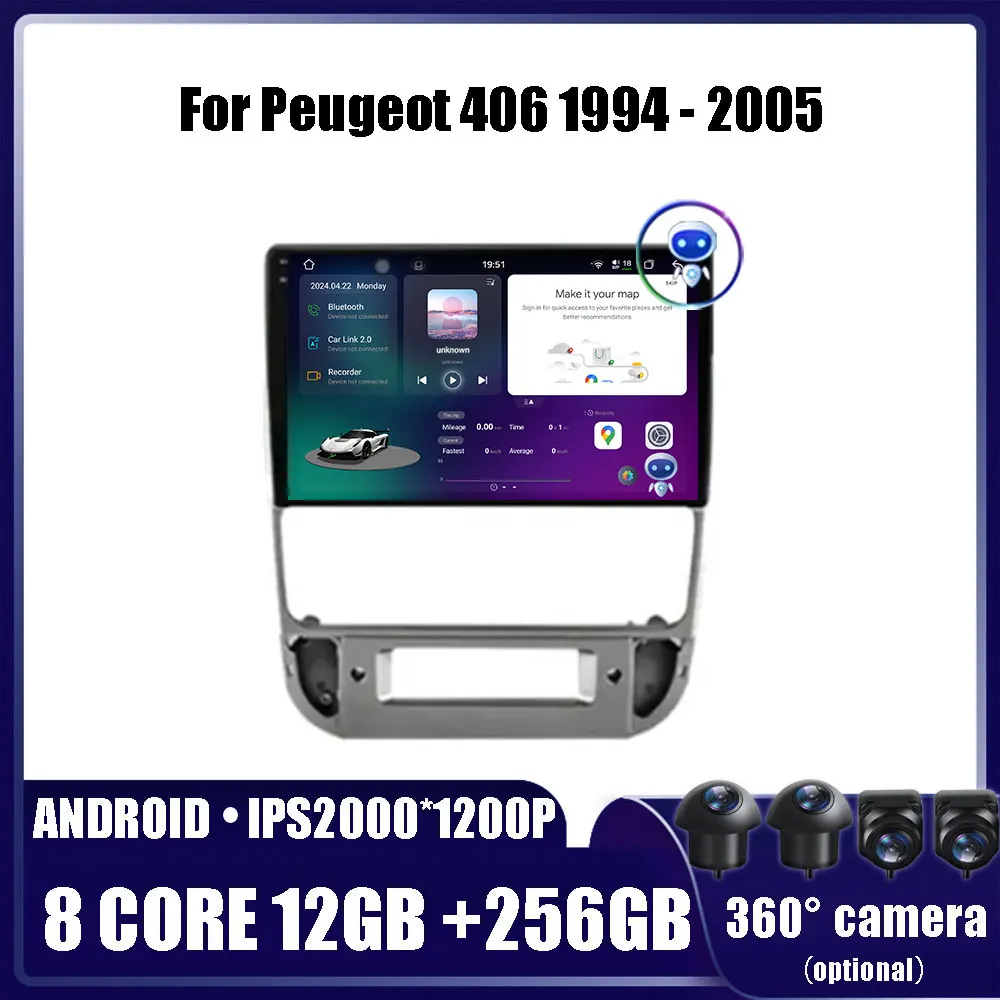 

Android OS For Peugeot 406 1994 - 2005 Car Radio Multimedia Video Player GPS Carplay QLED Screen Auto 4G WIFI Stereo 5G