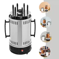 1000W Vertical Electric Grill 6 Kebab Skewers, BBQ Vertical Grill, Round Grill for Home Outdoor Barbecues, Picnics