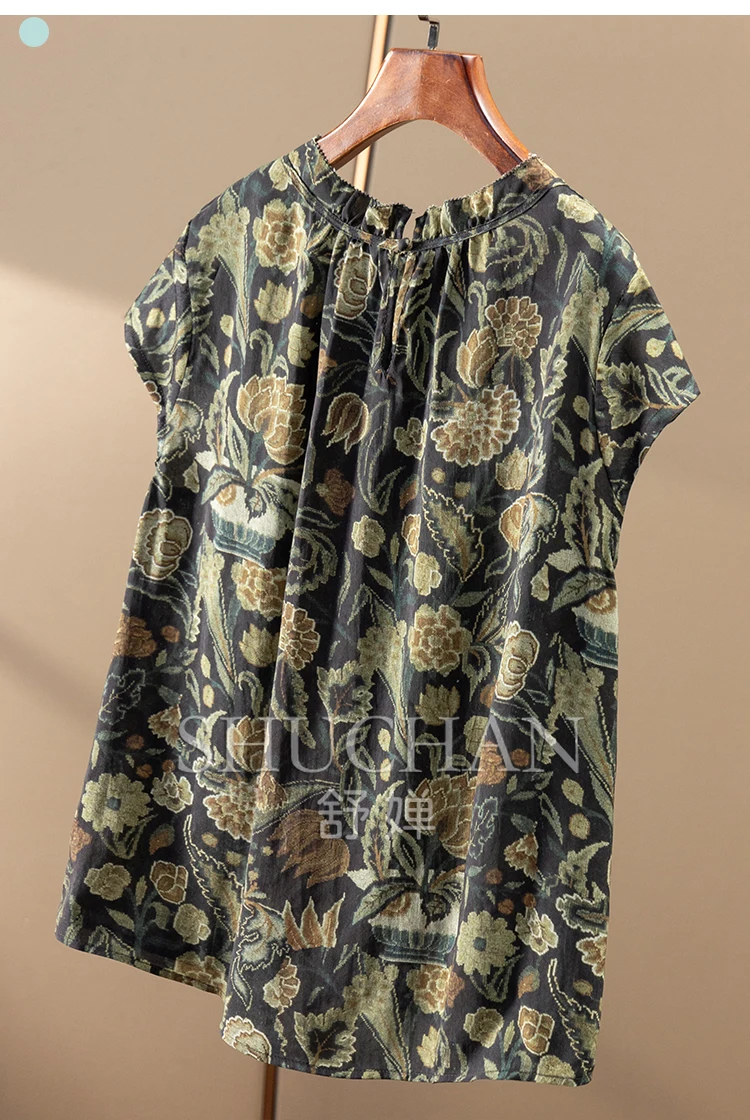 Retro Charm Designer Lace Stand-up Collar Bag, Rotator Sleeve Shirt Women 02E4 Blouses for Women Fashion