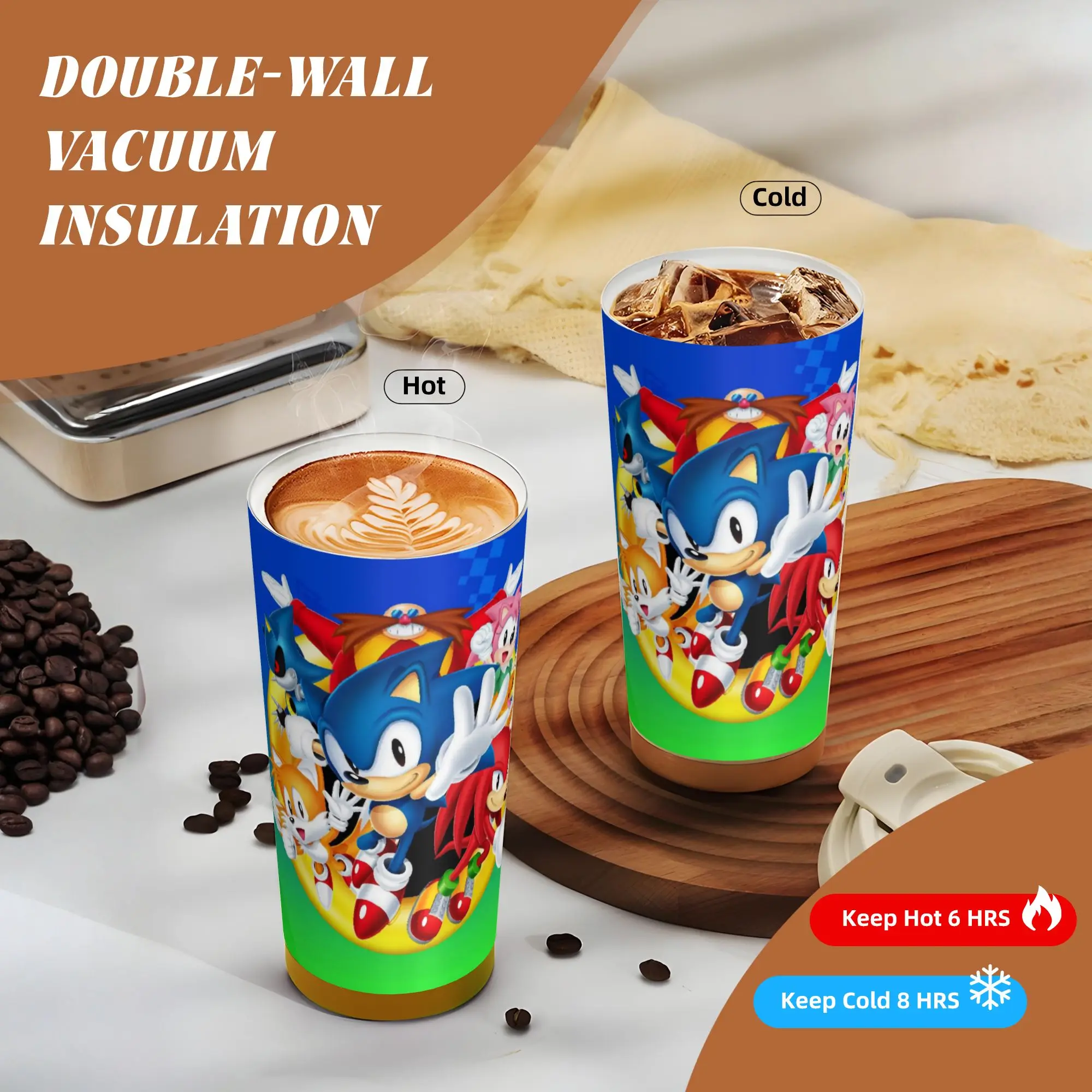 S-Shadow The Hedgehogs Stainless Steel Coffee Cup Cartoon Thermal Cup Travel Outdoor Mug Spill Proof view 4