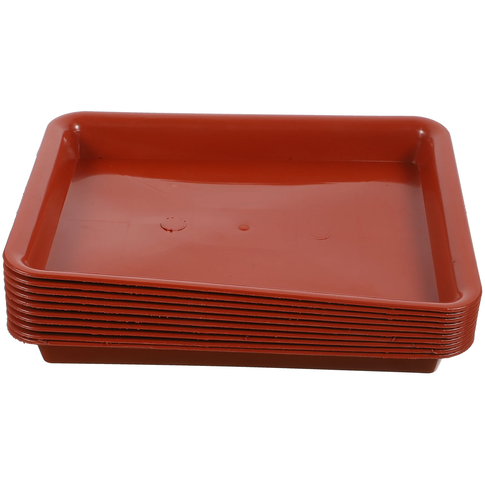 

10pcs Flower Pot Trays Plant Saucers 20x15cm Rectangular Thickened Plastic Water Tray Garden Leak Proof