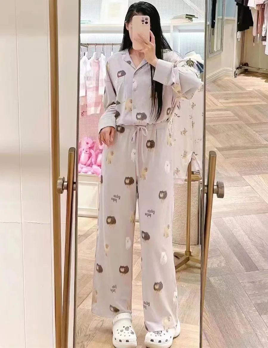 Long Room Wear Ladies Women Pajamas Summer Cute Sleepwear Lounge Wear Short Set Trousers Modal (with Tags)