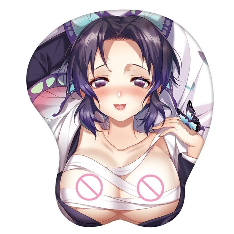 

Cute Shinobu Nezuko Mitsuri Gamer Anime Sexy Mouse Pad Cute Manga Ass Wrist Rest 3D Oppai Silicone Gel Mat Mousepad