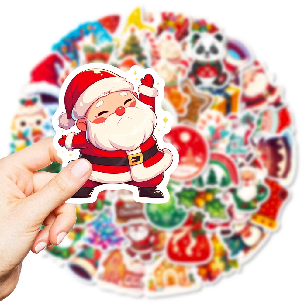 10/30/50/100pcs Del Fumetto Di Natale Adesivi Vintage Estetica Decorazione Della Decalcomania Sveglio di Babbo Natale Adesivo FAI DA TE Notebook Chitarra Telefono
