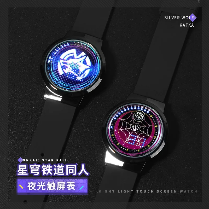 

Game Anime Honkai: Star Rail Silver Wolf Kafka Waterproof Touch Screen Watch Wristwatch Cosplay Couples Watches Gift