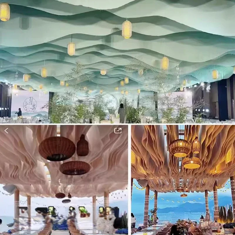 Wind-Driven Ceiling Decoration Cloth, Gauze Curtain, Restaurant, Homestay, Scenic Spot, Fabric Lace Decoration, Outdoor Party