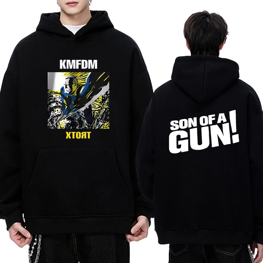 

Rock Band KMFDM XTORT 90s Double Sided Graphic Hoodie Men women harajuku vintage punk streetwear Unisex Fleece Casual Sweatshirt