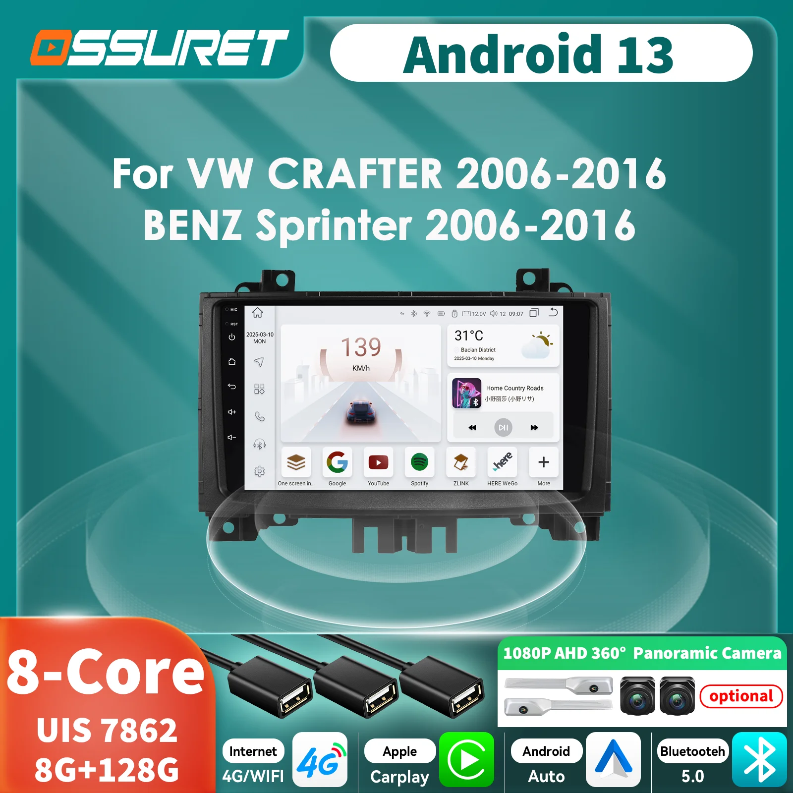 2DIN Android 13 Car…