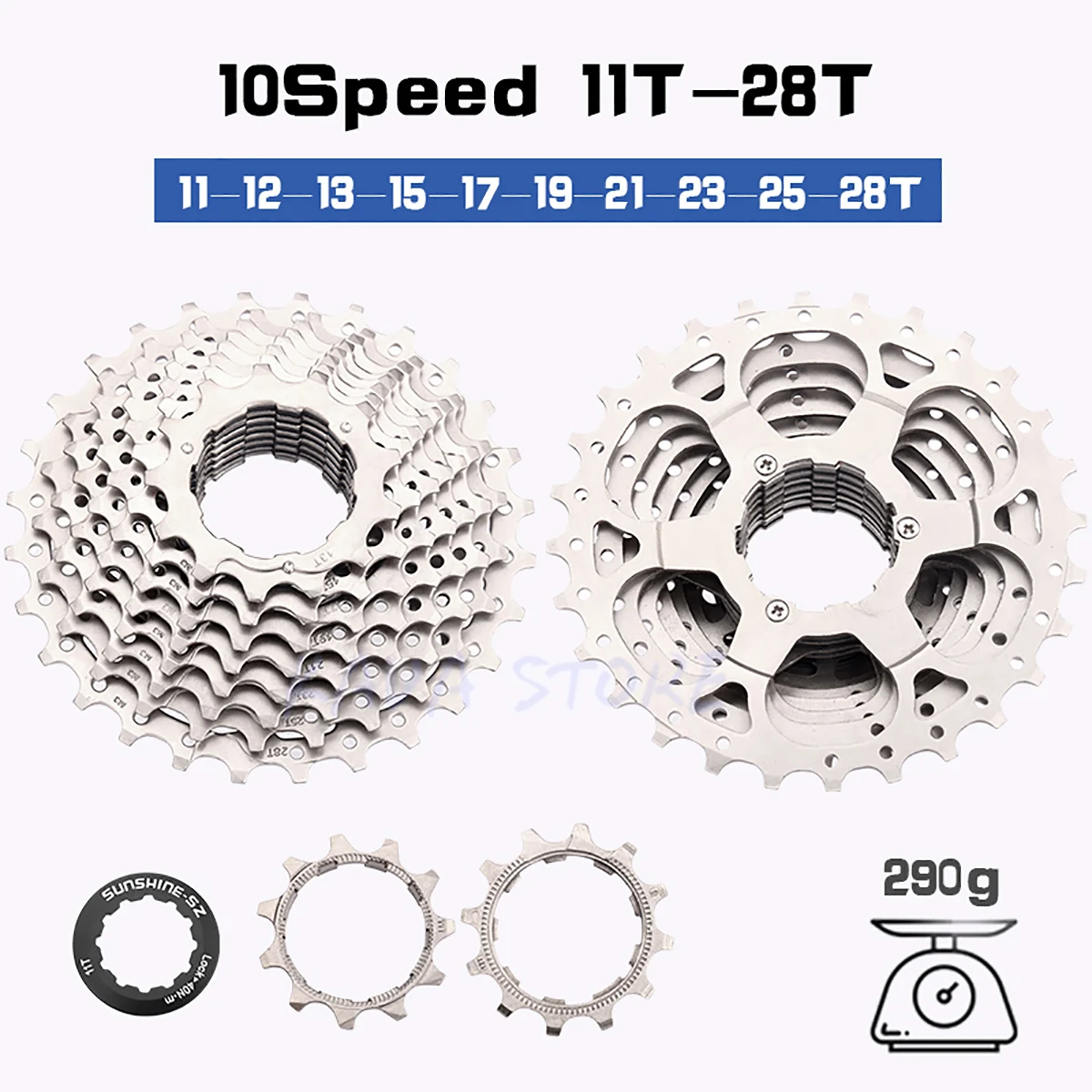 SUNSHINE Road bike Freewheel 10 Speed 11-28T Cassette Bicycle 10V K7 Flywheel 10S Sprocket for parts SHIMANO 105 5700 4700 4600