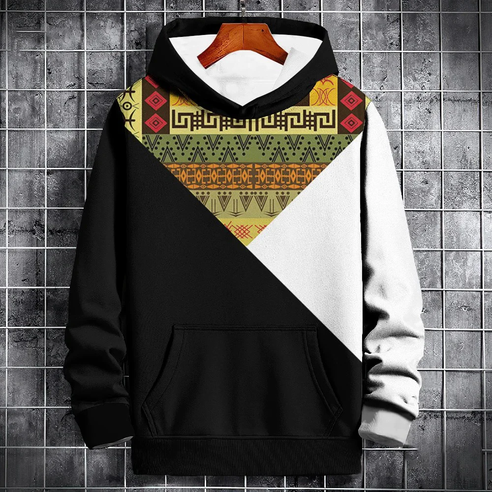 2026 herbst Hoodie Für Männer 3d Ethnische Muster Patchwork Druck Langarm Sweatshirt Mode Straße Hoody Pullover Übergroßen Tops