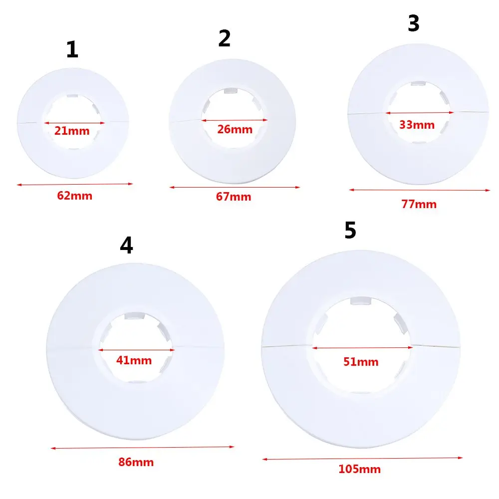غطاء زينة صنبور المطبخ والحمام، غطاء فتحة أنبوب صمام زاوية صنبور الدش، طوق أنبوب فتحة الحائط البلاستيكي قطعة واحدة - 6