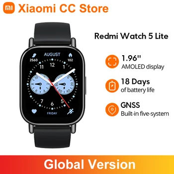 Algemene versie Xiaomi Redmi Watch 5 Lite 1,96'' AMOLED-display Levensduur van 18 dagen Ingebouwde GNSS Bluetooth ®   bellen 5ATM