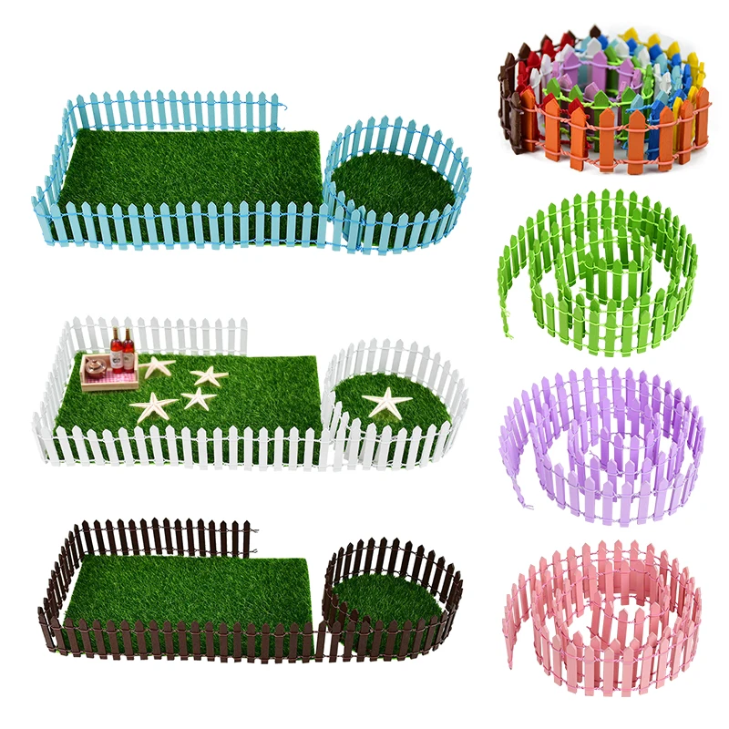 100cm Mini Wooden Fence Miniature DIY Fairy Garden Courtyard Landscape Accessories Handmade Crafts Decoration For Home