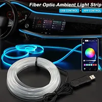 RGB Interior Car LED Light 2M 3M 4M 5M Strip USB Fiber Optic Invisible Ambient Atmosphere APP Control