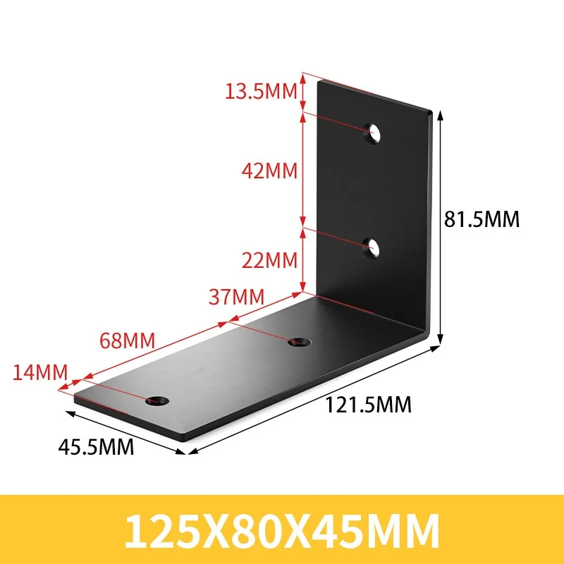 Boîte décorative en fer noir, support de Code d'angle, connecteur de carte, support à angle droit en forme de L, support d'angle à 90 degrés