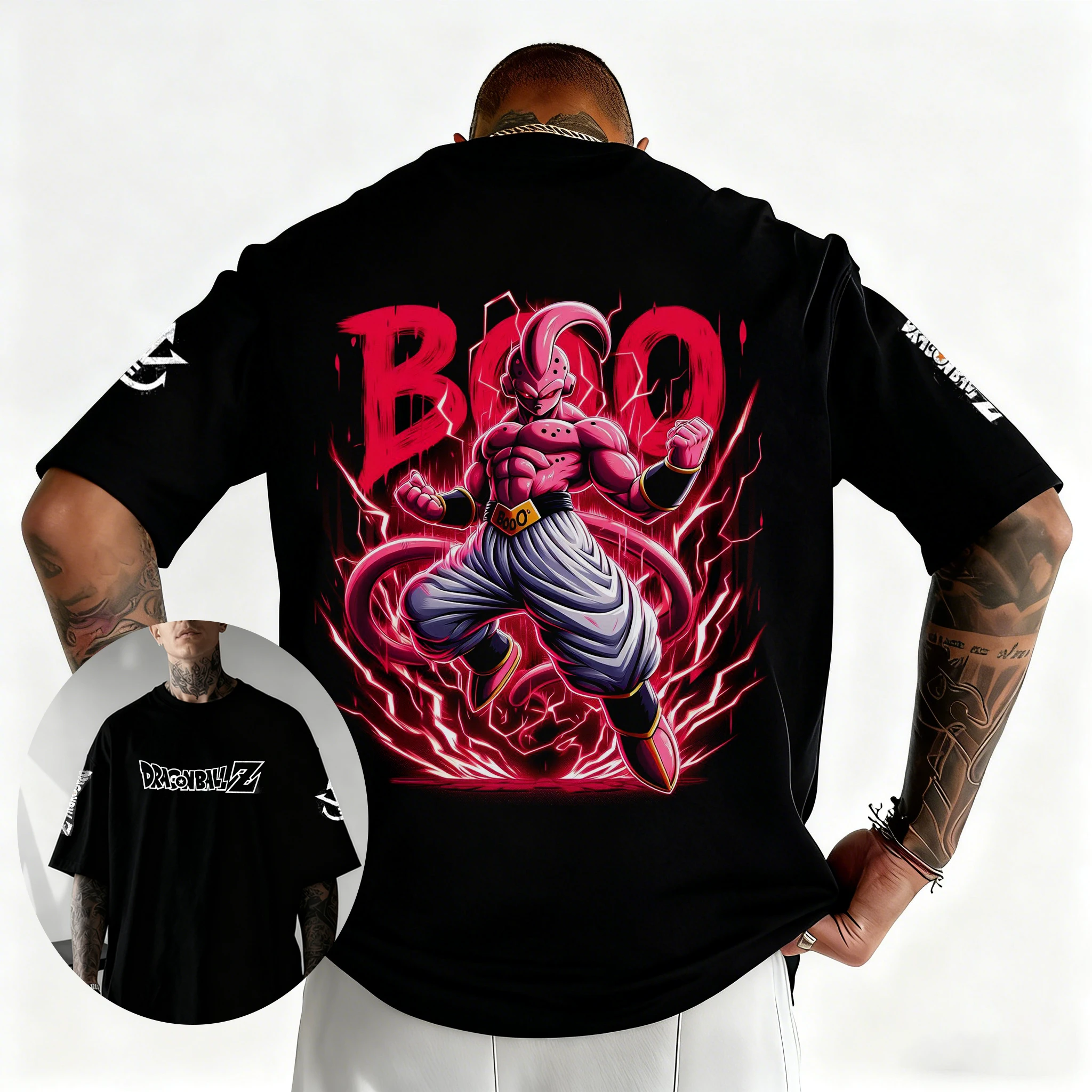 Dragon Ball Japanisches Anime-T-Shirt mit Majin Buu-Aufdruck, T-Shirt für Herren und Damen, Kinder- und Elternbekleidung, T-Shirt für Jungen und Mädchen